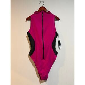 Ta3 Hicut Surfy Berry Pink One Piece Swimsuit Zippy Shapewear 3x EXTRA LONG NEW